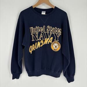 Vintage US Navy Grandma Sweatshirt Women’s Blue Sz Small S Soffe Sweats USA